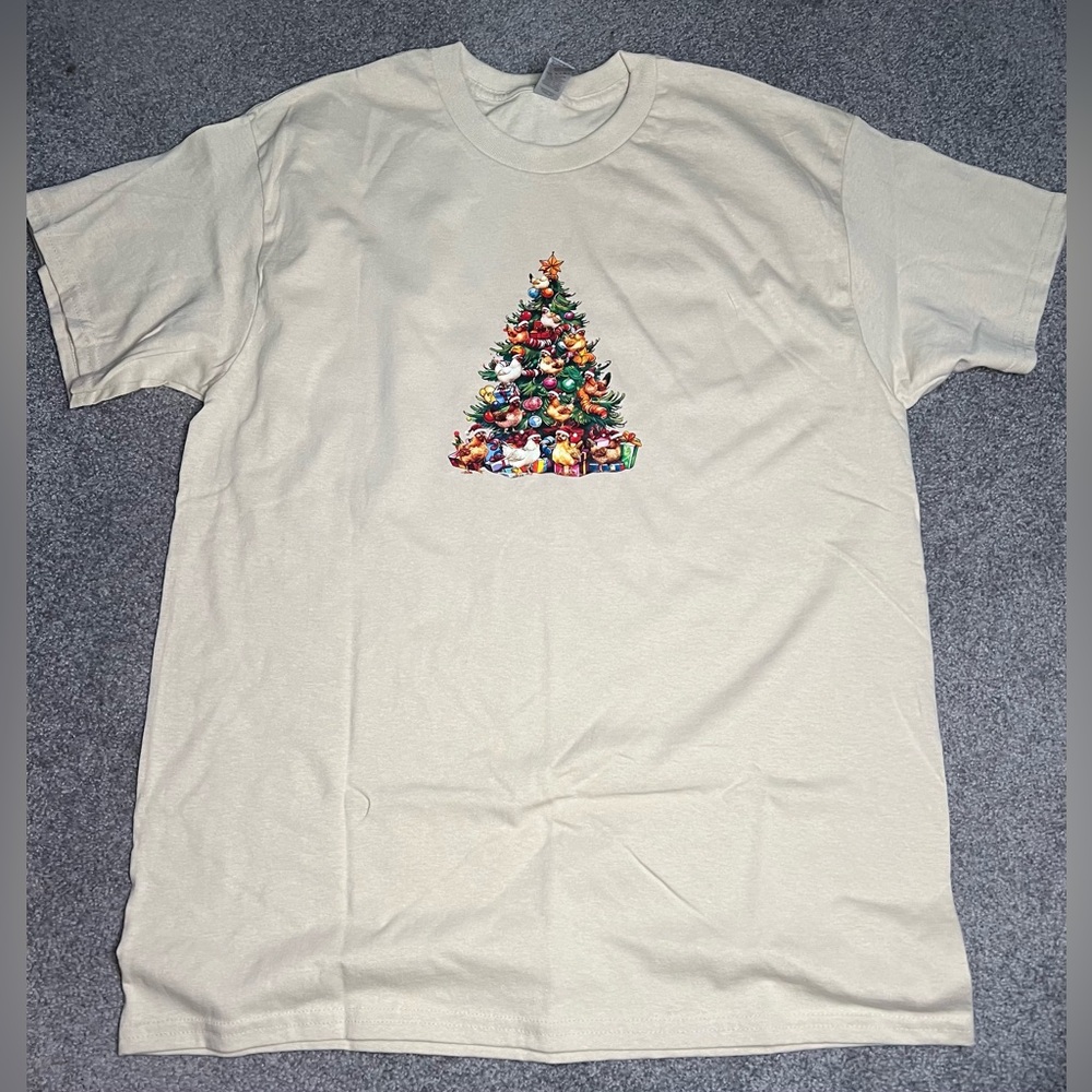 NEW Christmas Tree with Chickens Shirt Sz. LG, Women’s, gift, cute, fun - Picture 2 of 4